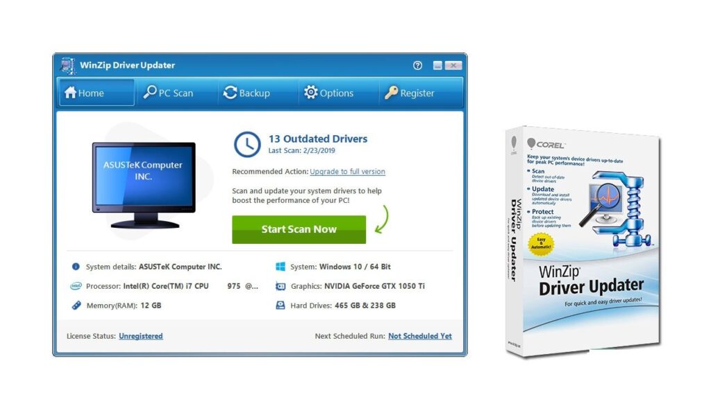 winzip driver updater registration key free download